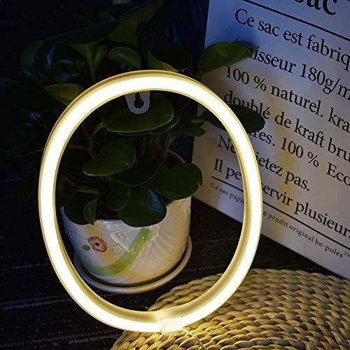 Image of ENUOLI Letter Neon Lights Sign LED Warm White Alphabet Word Wall Lamps (O) | Art Lights Battery /USB Operated Mood Neon Lighting Wedding Party Cafe Bedroom Nursery Christmas Birthday Home Bar Decoration