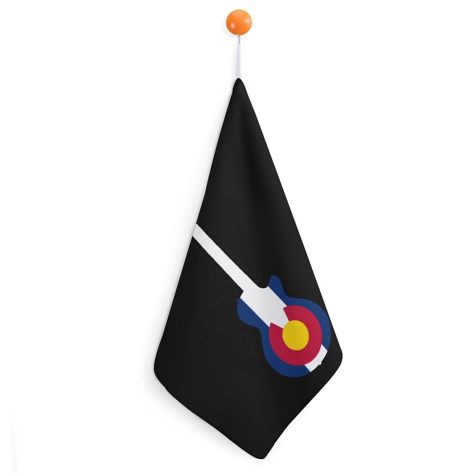 CGSBNGHA State Flag of Colorado Music Guitar Hand Towel Hanging Face Towels Cleaning Cloths Handkerchief for Bathroom Kitchen