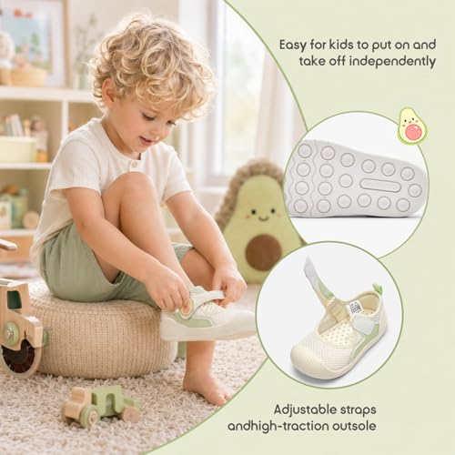 Image of Balabala Baby Toddler Walking Shoes Boys Girls Slip On Sandals Kids Water Shoes Barefoot Shoes Breathable Mesh Lightweight