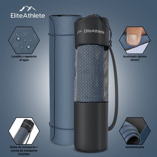 EliteAthlete Esterilla Yoga Antideslizante - Esterilla Fitness - Colchoneta Gimnasia - Yoga Mat - 183 x 61 x 0,6 cm - Esterilla Pilates incl. correa de transporte + bolsa - imagen 2