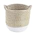 CosmoLiving by Cosmopolitan Seagrass Handmade Two Toned Storage Basket with Handles, Set of 3 13