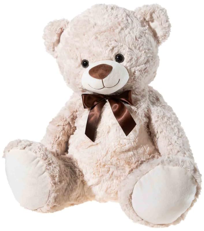 Heunec Pluszowy miś siedzący z kokardką, beżowy, 56 cm