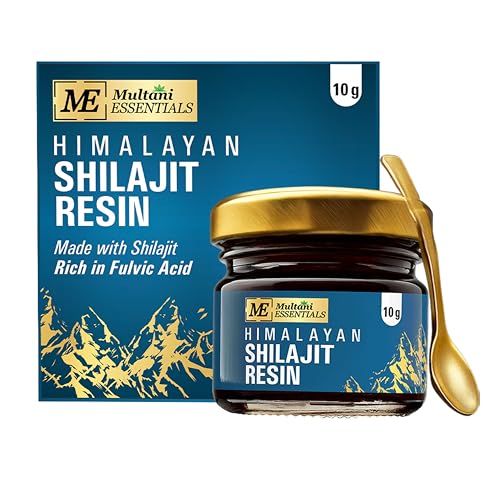 Image of Multani Essentials Himalayan Shilajit Resin 10g with Ashwagandha, Gokhru, Haldi, Safed Musli | Stamina, Energy, and Power | Supports Rejuvenation | More Than 70% Fulvic Acid | 10 gm
