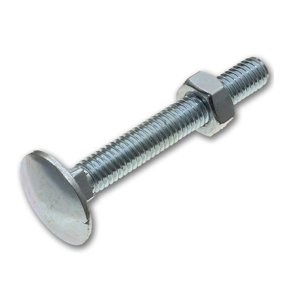 M10 x 45mm Cup Square Bolt & Hex Nut - Single