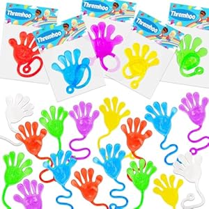 40Pcs Sticky Hands for Kids Party Favor Easter Egg Filler Basket Goodie Bag Stuffer Stretchy Treasure Box Toy Class Prize Bulk Toy Pinata Filler School Gift Bag Small Favor Slap Hand Party Supplies