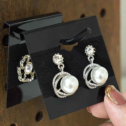 MOOCA Plain 2 x 2 in Black Hanging Earring Cards Holder for Ear Studs, Velvet Plastic Display Earring Card Holder, 100 Pieces 6
