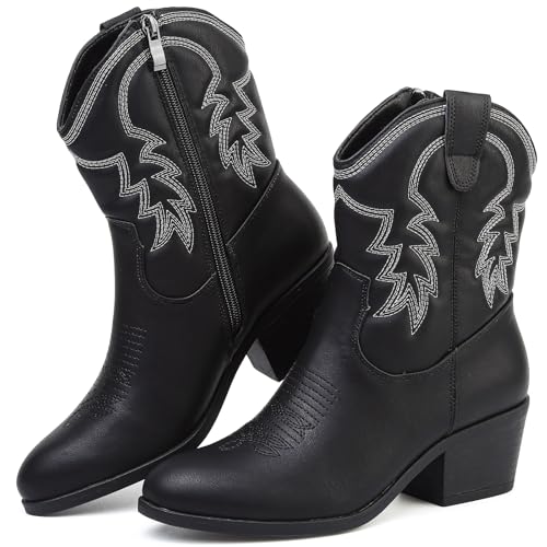 Bottes Cowboy Femmes Santiags Nobles Noir Blanc Marron Pointures 36 à 41