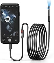 SECURINNOV 2M Endoscope Camera Flexible IP67 Waterproof Inspection 5.5mm / 6 LED Borescope with 2M Wire for Android Phone/PC/Tablet Security Type C (App USB Camera (2m Endoscope)