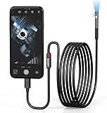 SECURINNOV 2M Endoscope Camera Flexible IP67 Waterproof Inspection 5.5mm / 6 LED Borescope with 2M Wire for Android Phone/PC/Tablet Security Type C (App USB Camera (2m Endoscope)