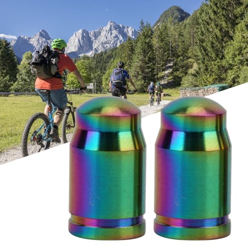 2 Pzas Tapones de Válvula de Bicicleta en Titanio miniatura 5