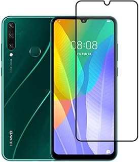 شاشة حماية من الزجاج المقوى 10D بدرجة صلابة 9، واقيات شاشة مضادة للكسر وتوفر تغطية كاملة للحواف لموبايل هواوي Y8P - أسود
