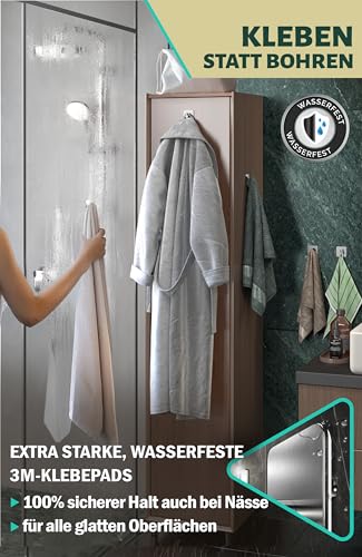 Menz Handtuchhalter ohne Bohren aus Edelstahl, 6 Stück, Silber – Ansicht 4