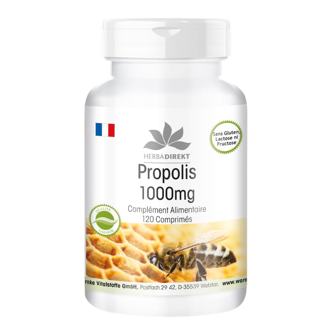 Propolis 1000mg - dosage élevé - 120 comprimés - avec 3% de Galangin | Warnke Vitalstoffe - Qualité des pharmacies allemandes