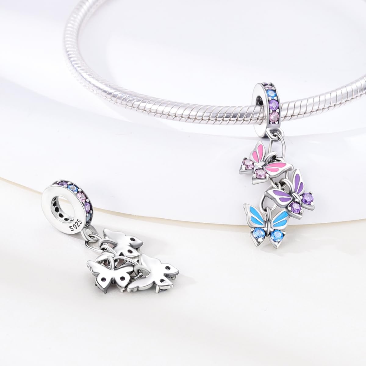 Parmuz Charms for Bracelets 925 Sterling Silver Butterfly summer travel Ocean Lucky charm beads Pendant Jewelry for Woman Mom - Image 3