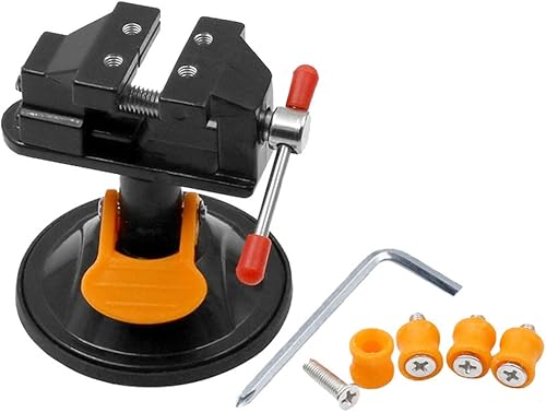 Miniatura 2 de Mesee Mini prensa universal de taladro con ventosa, tornillo de banco de mesa de ajuste rápido de 360 grados, para joyería, reloj nuclear,