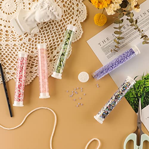 Image of 11pcs Large Clear Plastic Empty Tubes with Clear Storage Case - Transparent Test Tube Container with Both Ends Lid - Bead Container Set for DIY Craft Supply and Candy Storage