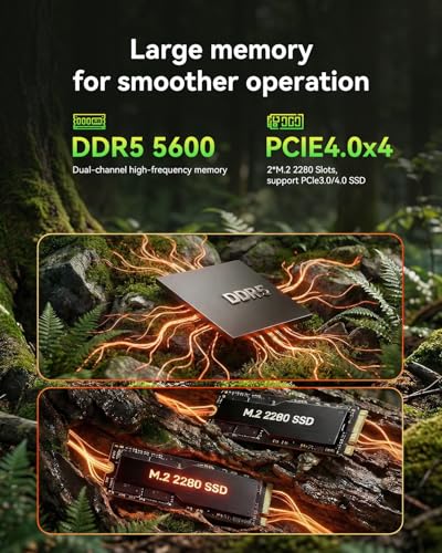 Image of AOOSTAR MACO AMD R7 PRO 8845HS Mini PC with 32GB DDR5 RAM 1TB NVME SSD,Mini Desktop Computer, OCULINK / 2*USB4(PD|8K@60Hz) /HDMI2.1 /1 xDP 1.4, 2X 2.5G LAN,2*M.2 Slots，Support Openclaw