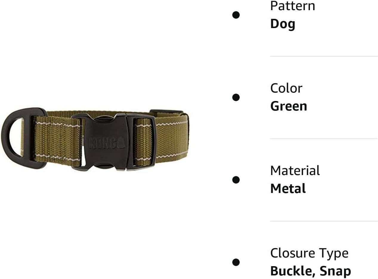 KONG Max Ultra Durable Dog Collar (Medium, Green)
