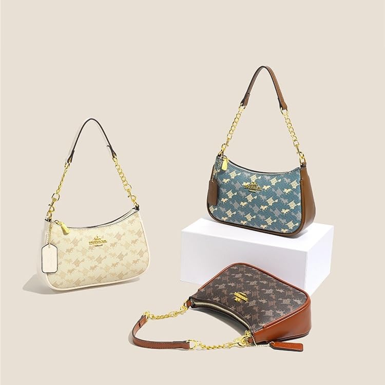 Bolso de hombro estampado vintage de mujer con refinado acabado clásico 7