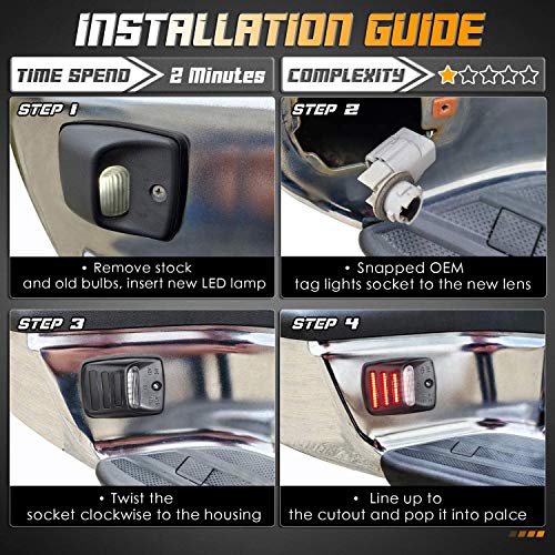 Hercoo White Led License Plate Light Lamp With Red Oled Neon Tube Rear Tag Lights Compatible With 2005-2015 Tacoma & 2000-2013 Tundra Pickup Truck, Pack Of 2 #TOP4