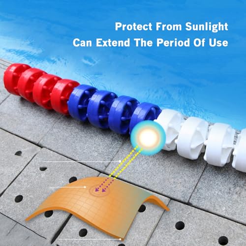 Corde de sécurité de piscine 3m avec 8 bouées et ligne de séparation en nylon