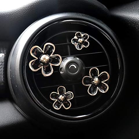 INEBIZ Cute Daisy Flowers Air Vent Decorations Clips Car Air Freshener Girly Charm Automotive Interior Aesthetic Decor Accessories for Women (Black) Cover