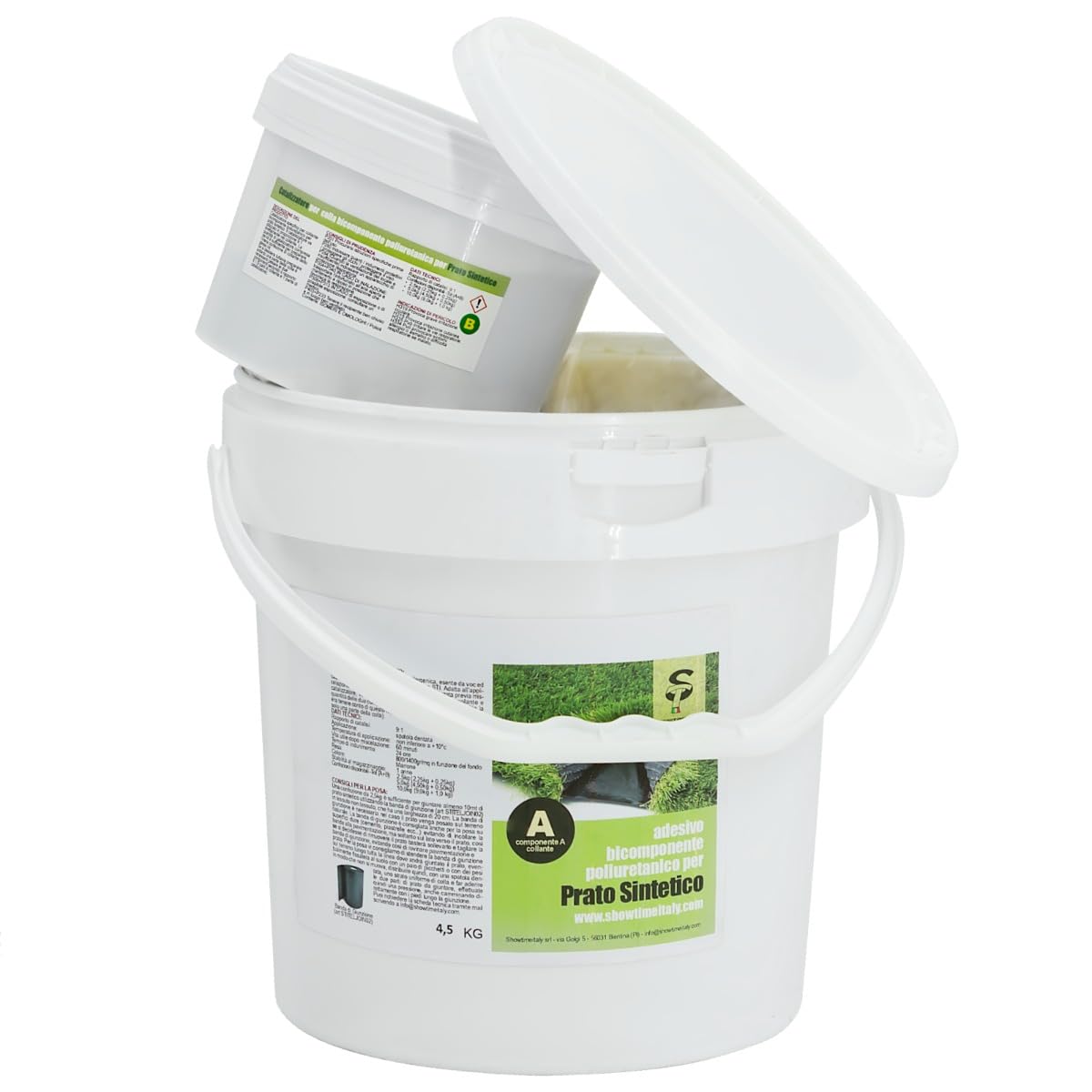 Colla Poliuretanica Bicomponente per Prato Sintetico parquet legno conf. 5 kg STI