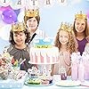 MGZTTHW Gold Paper Crown Set for Kids, DIY Crown Kit with Jewels Gem Number Letter Stickers for Birthday Party Decor and Craft Projects, 15 Pcs Adjustable Crown Hats in 5 Styles #5