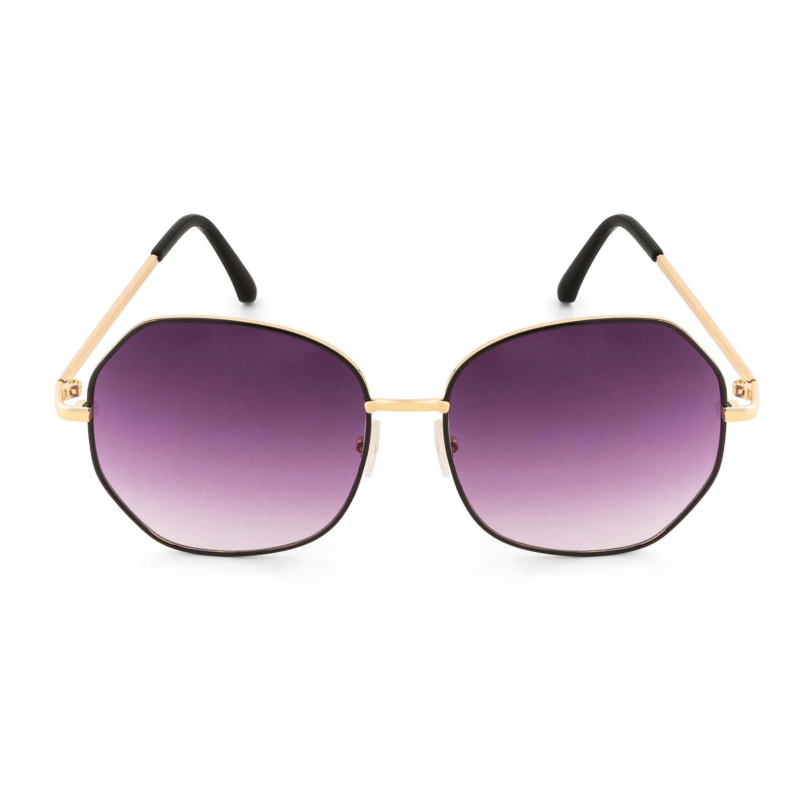 Joker and Witch Edge Octagon Purple Ombre Lens Gold Frame Sunglasses-image-31
