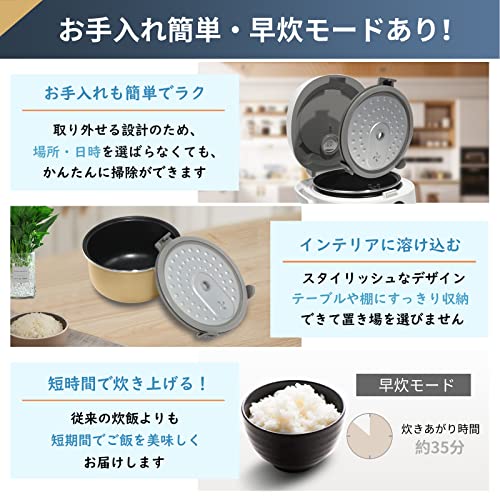 【開封済・未使用】Shelddi 炊飯器 ダブルインナー SDC-060-W Shelddi 炊飯器 3合~5.5合 ダブルインナー 双内釜 一人暮らし