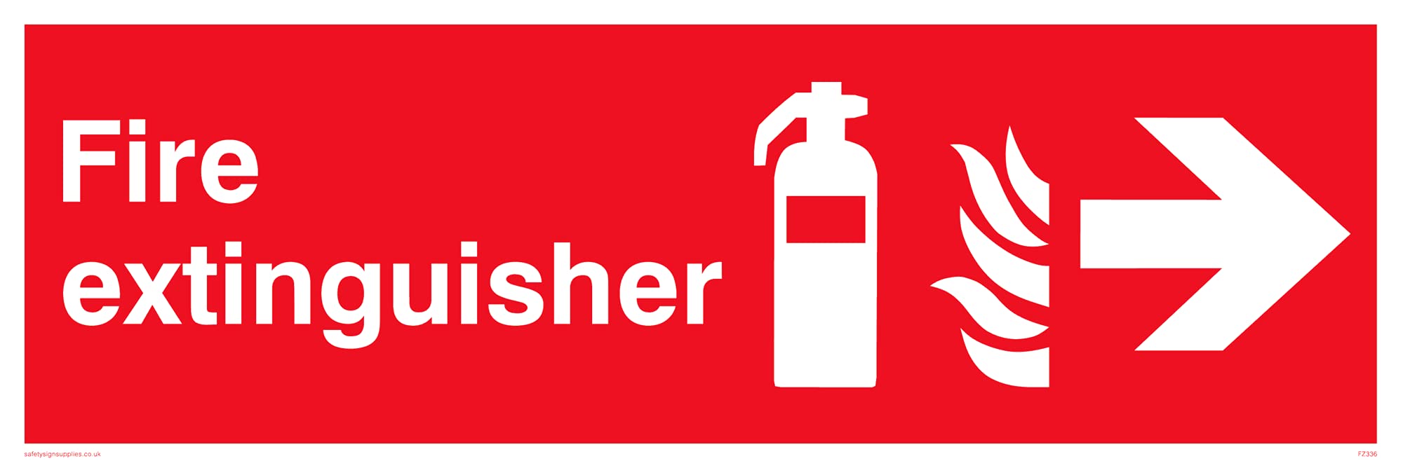 Pack of five - Fire Extinguisher Right Sign - 300x100mm - L31