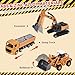 Unimoly Alloy Mini Construction Vehicles, 3Pcs Die-cast Metal Toy Set with Pull Back Action - Excavator, Dump Truck, Bulldozer for Toddlers & Kids 3 4 5 6 7 Years Old Boys Toys