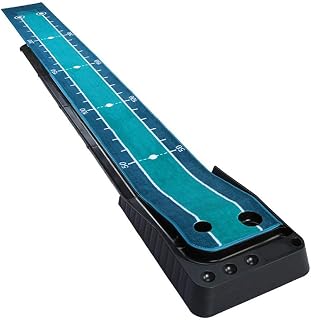 ROLTIN Golf Putting Mat, 40 * 332cm Practice Blanket, Putting Trainer, With Automatic Ball Return Track, Distance Scale, Putter Guide Line, Portable Indoor Office And Out