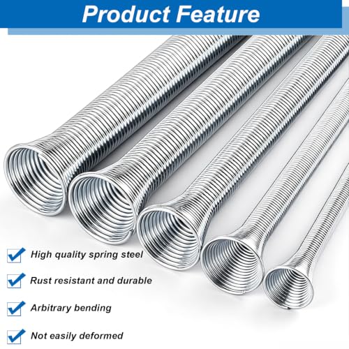Image of Tnisesm Spring Tube Bender Set 1 /4'', 5 /16'', 3 /8'', 1 /2'' and 5 /8'' 5 in 1 Tube Bender Set for Copper, Brass, Aluminum and Thin Steel Tube