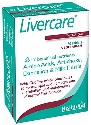 HealthAid Livercare (Cleanse and Detox) Vegetarian Tablets, Yellow, Turmeric, 60 Count
