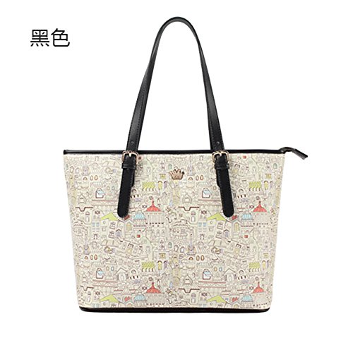 Sac à bandoulière imprimé rétro pour femme - Grand sac à main tendance