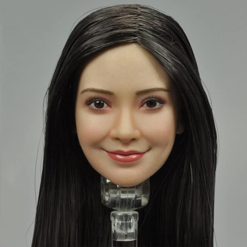 Tête de femme à échelle 1/6 AMITD avec longs cheveux lisses pour figurine 30 cm