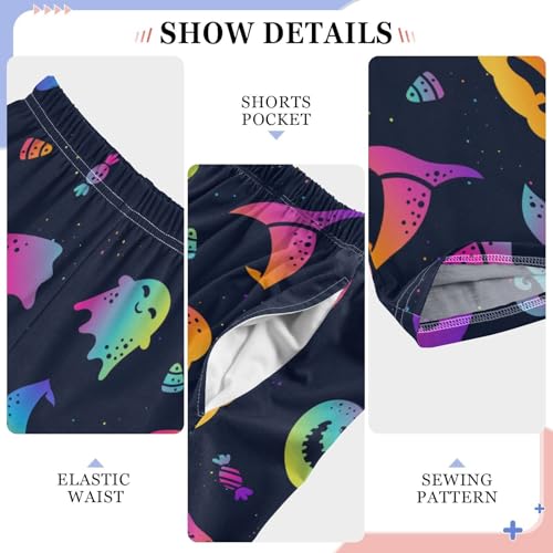 Galaxy Devil Pumpkin Boys Long Pants Soft Trousers Elastic Waist Kids Lounge Bottoms with Pockets S-XL4