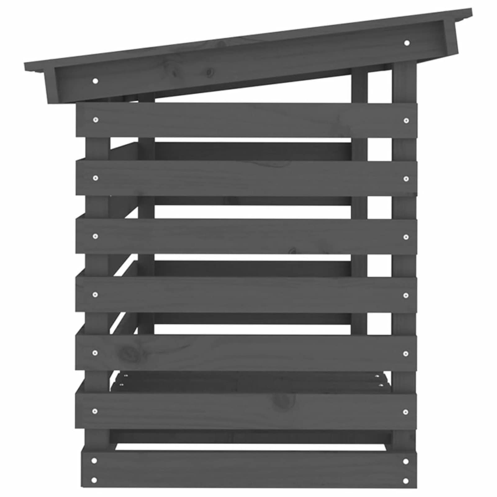 Leñero Gris 108X73X79 Cm Madera Maciza De Pino Leñero Y Leñero para Jardín Almacenamiento De Leña Y Secado Y Curado De Leña,