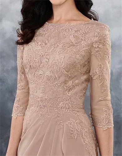 Laces Appliques Mother of The Bride Dresses 3/4 Sleeve Elegant Mother of The Groom Dress for Wedding Guest3