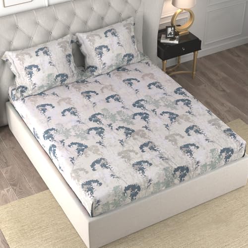 Image of Cloth Fusion Glace Cotton Elastic Fitted Bedsheet King Size 78x72 inch