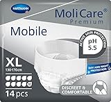 MoliCare Mobile: Pañales para Adultos con Incontinencia Severa, Ropa Interior Absorbente para Hombres y Mujeres, 10 Gotas, talla XL, 14 unidades
