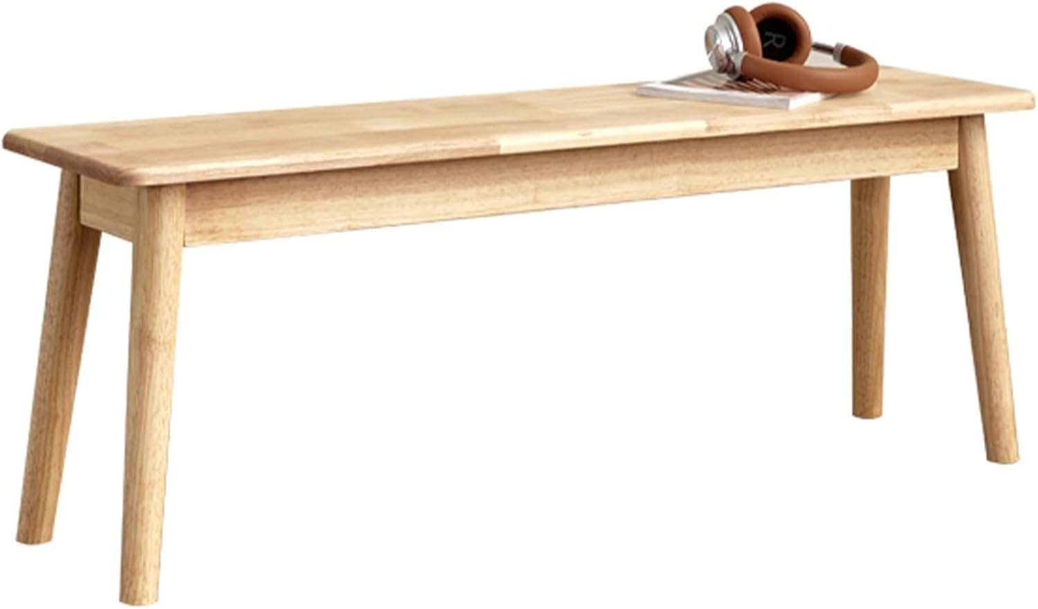 Dining Bench, Wood Bench, Entryway Bench with Rounded Corner, Kitchen Table Bench, Structural Stability, bench end of bed, Farmhouse Wood Bench for Dining Room, Living Room, Hallway, Bedroom(