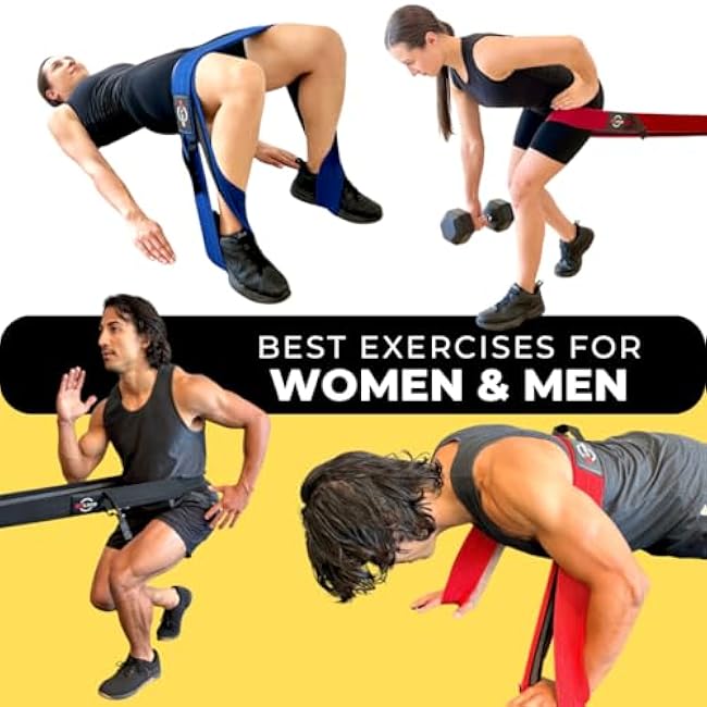 Long Fabric Resistance Band with Door Anchor - Full Body Resistance Band for Working Out and Physical Therapy - Heavy Strength Exercise Band