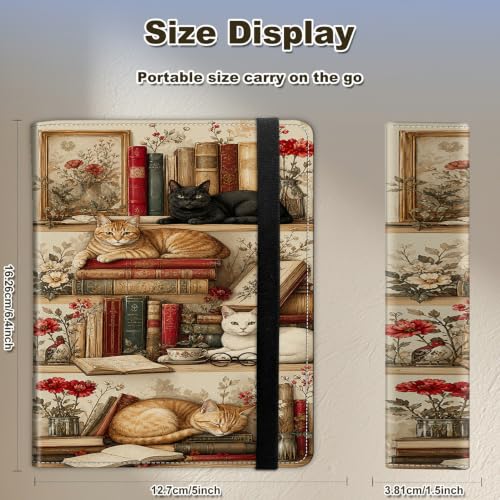 Image of Photo Album 4x6 120 Photos with Strong Elastic Band, Bookshelf Floral Cat | Large Capacity Premium Leather Picture Album, Portable Wallet Albums Photo Book for Family Anniversaries Wedding Baby