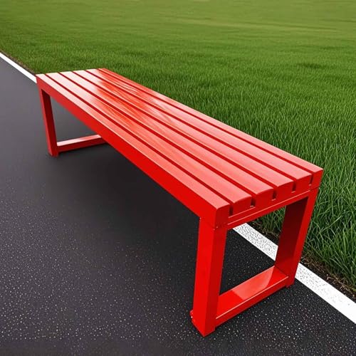 Asiento para exteriores de metal con acabado de parque y patio premium