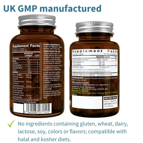 Omega-3 Wild Fish Oil 1360Mg + Live Cultures+ Lab4 Probiotics Bundle, 1000Mg Epa & Dha With Astaxanthin + 25 Billion Cfu Lactobacillus Acidophilus & Bifidobacterium, By Igennus #TOP4