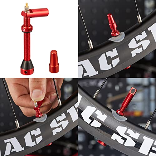 Image of Corki Cycles Tubeless Presta Valve Stem 40 44 55 60 80 100mm with 2PCS Valve Core and 2PCS Remover Tool (Black Red Gold Rainbow)