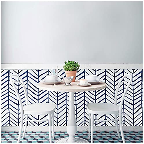 image for HaokHome 96020-2 Modern Stripe Peel and Stick Wallpaper Herringbone Na