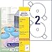 Produktbild AVERY Zweckform L7676-25 selbstklebende CD-Etiketten (50 blickdichte CD-Aufkleber, Ø 117mm auf A4, SuperSize, Papier matt, bedruckbare Klebeetiketten für alle A4-Drucker) 25 Blatt, weiß, 50 Stück, 117 mm